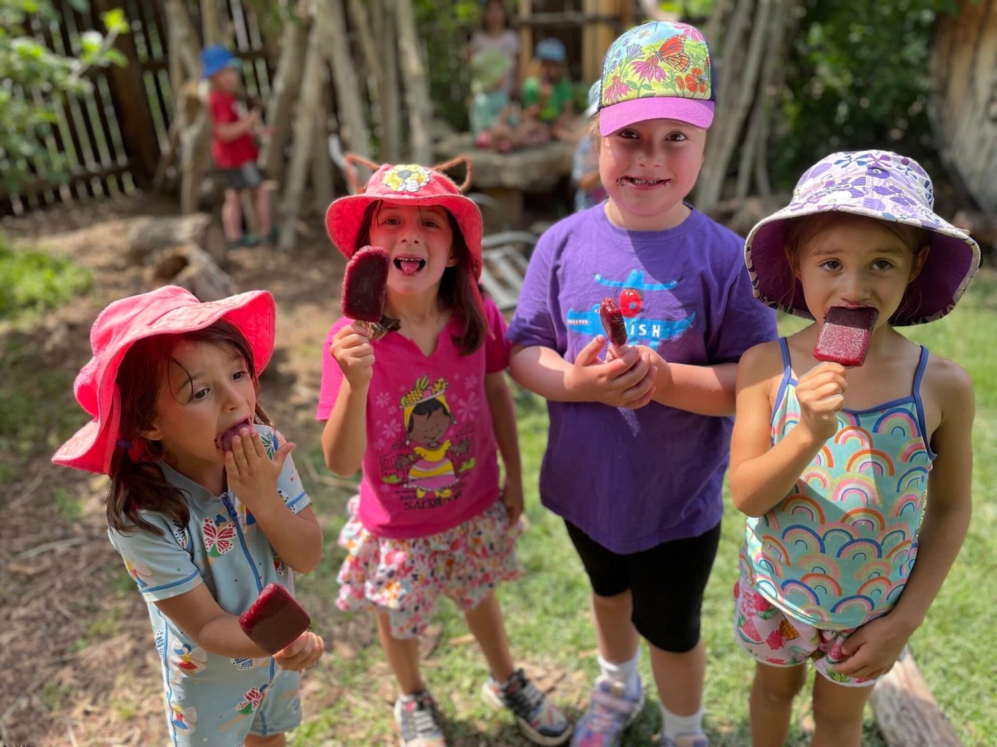 Popsicles all around on a warm afternoon